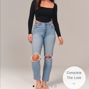 Abercrombie & Fitch Curve Love Straight Jeans